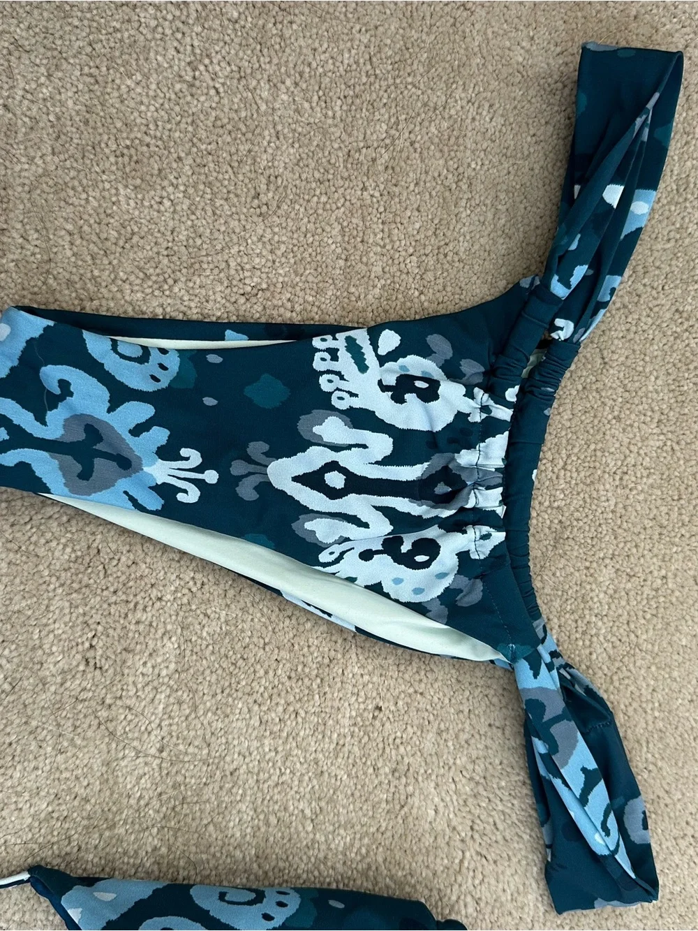 Women's Teal Paisley Triangle Bikini Set